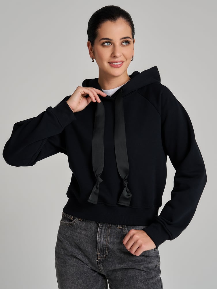 Теплое худи укороченное с начесом