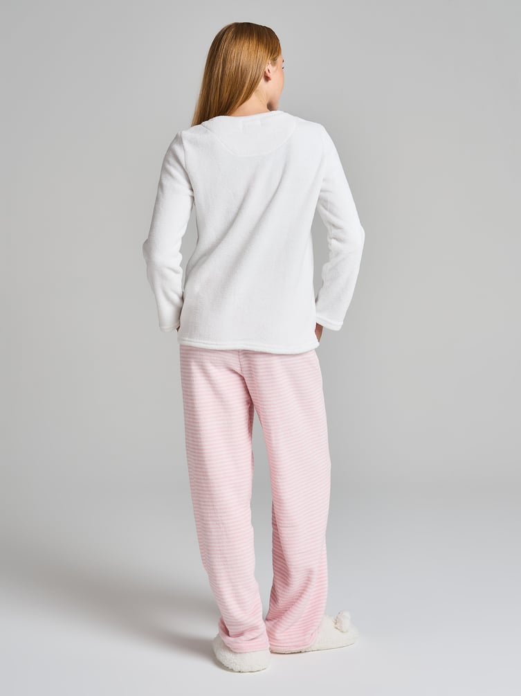 Пижама плюшевая с надписью и брюками