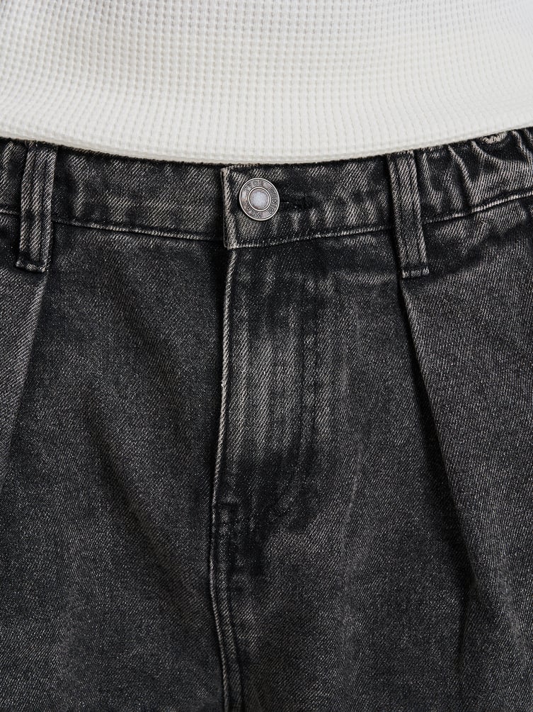 Джинсы широкие на резинке