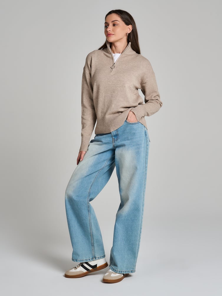 Свитер с горлом на молнии