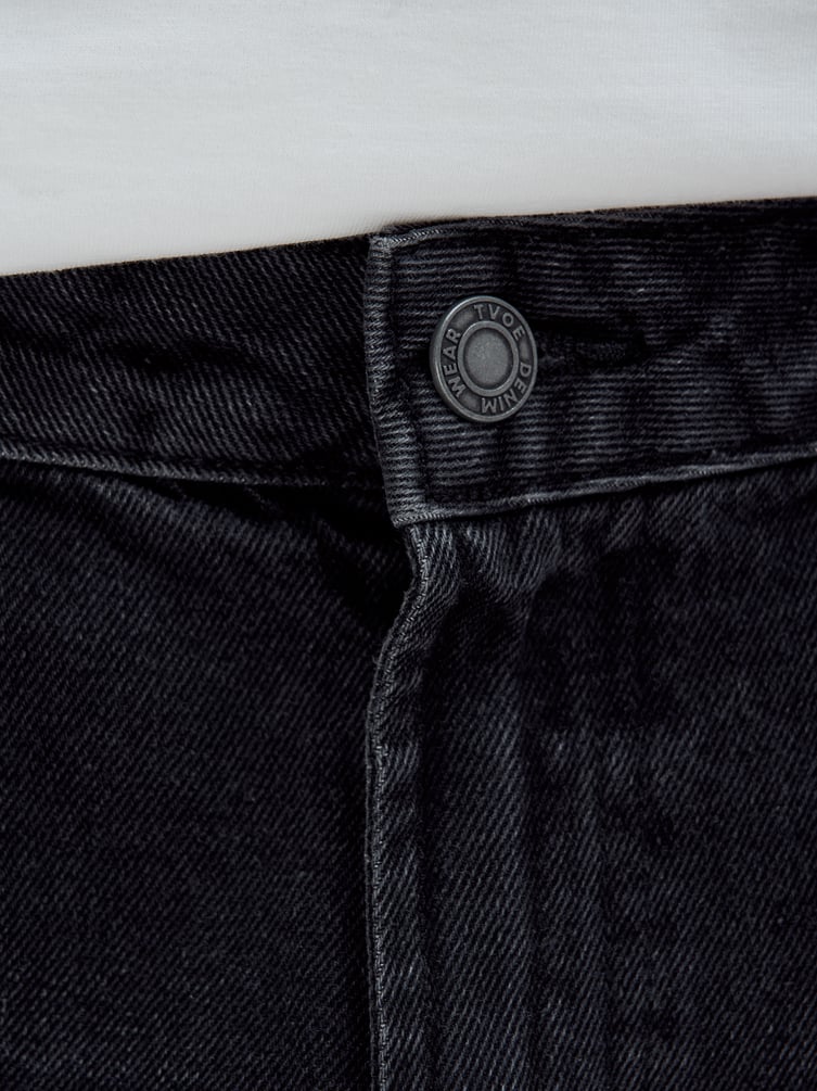 Широкие джинсы с вареным эффектом