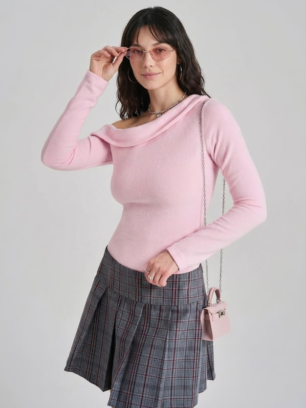 Лонгслив вечерний с фигурным вырезом