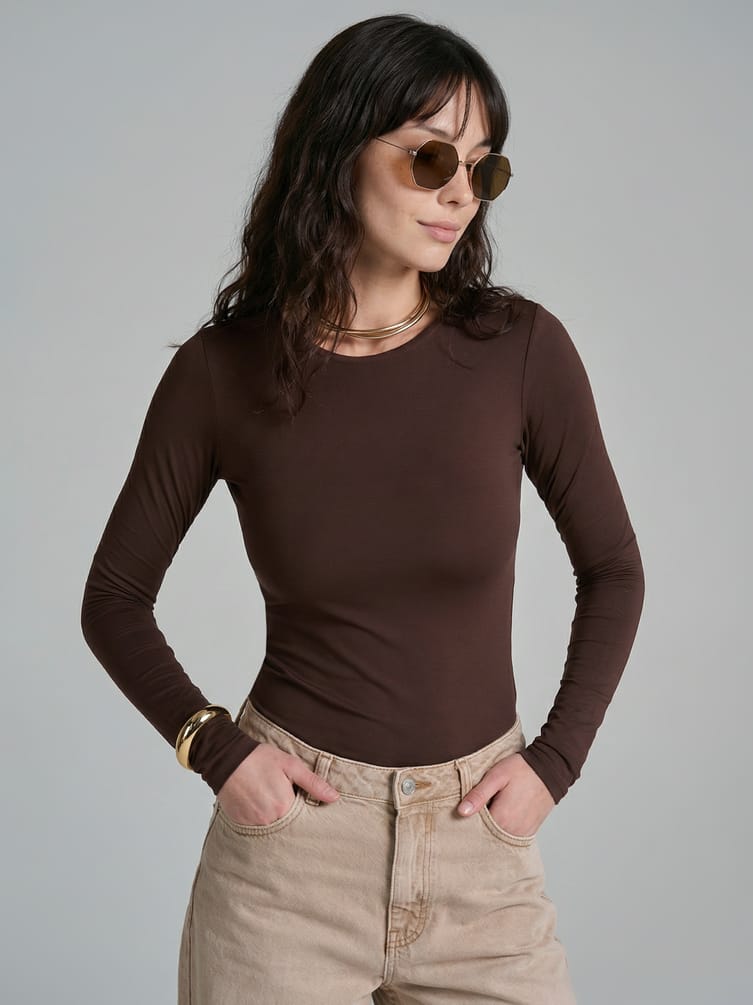 Боди с длинным рукавом