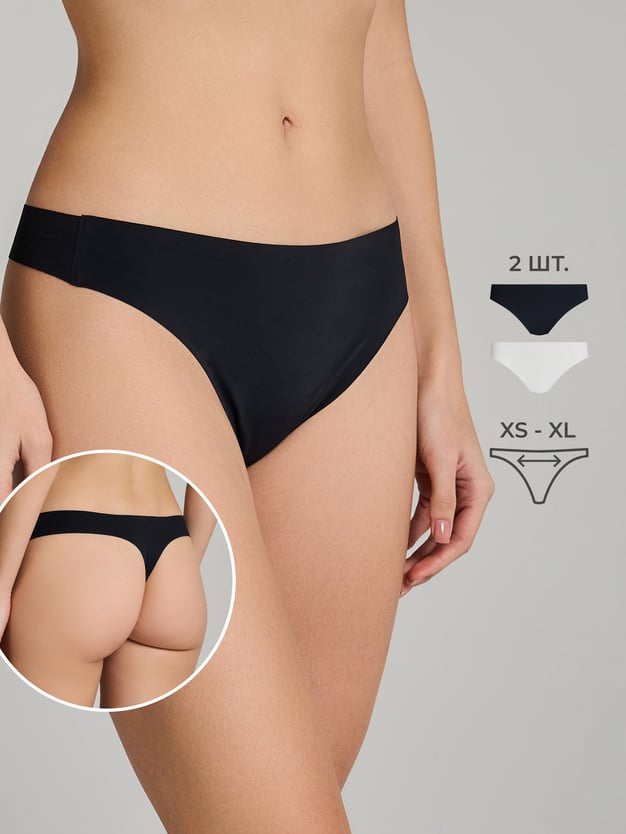 Трусы-стринги - 2 шт. бесшовные