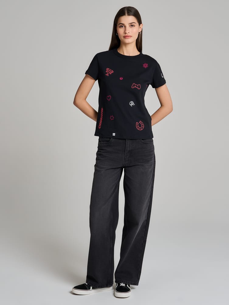 Хлопковая футболка с принтом