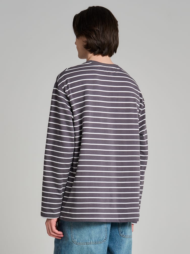 Полосатый лонгслив оверсайз