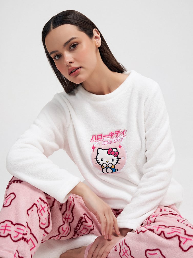 Плюшевая пижама с вышивкой Hello Kitty