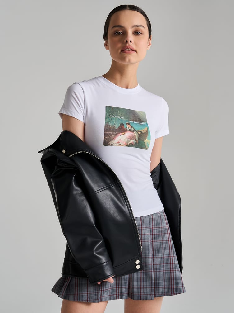 Футболка облегающая с принтом картины