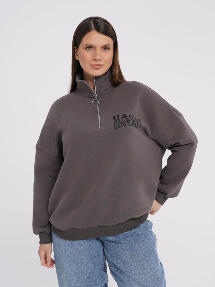 Толстовка олимпийка Plus Size с надписью