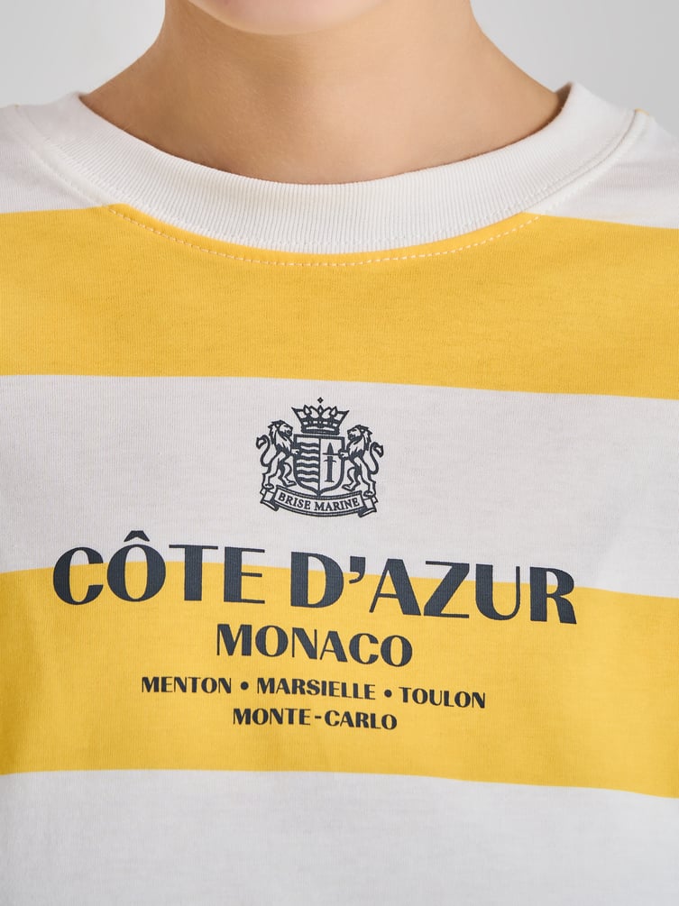 Полосатая футболка с надписью