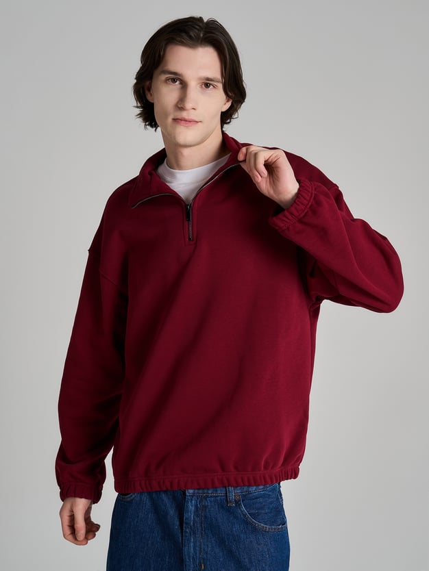 Утепленная толстовка с высоким горлом и начесом