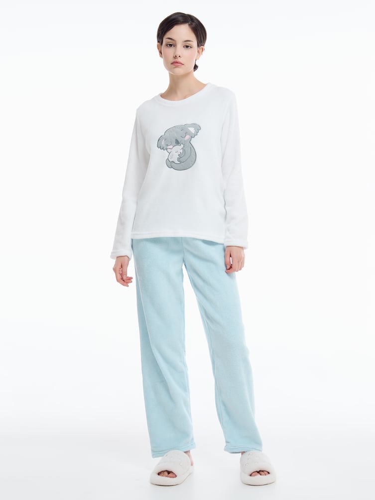 Плюшевая пижама с вышивкой коалы и брюками