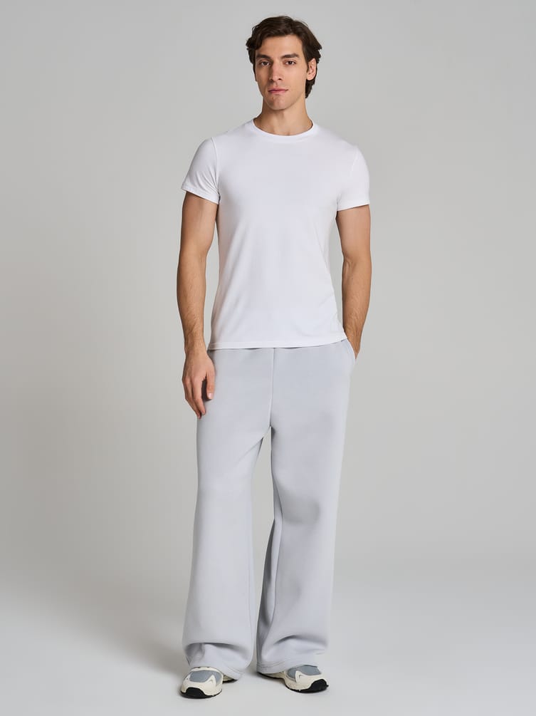 Теплые брюки оверсайз на резинке с начесом