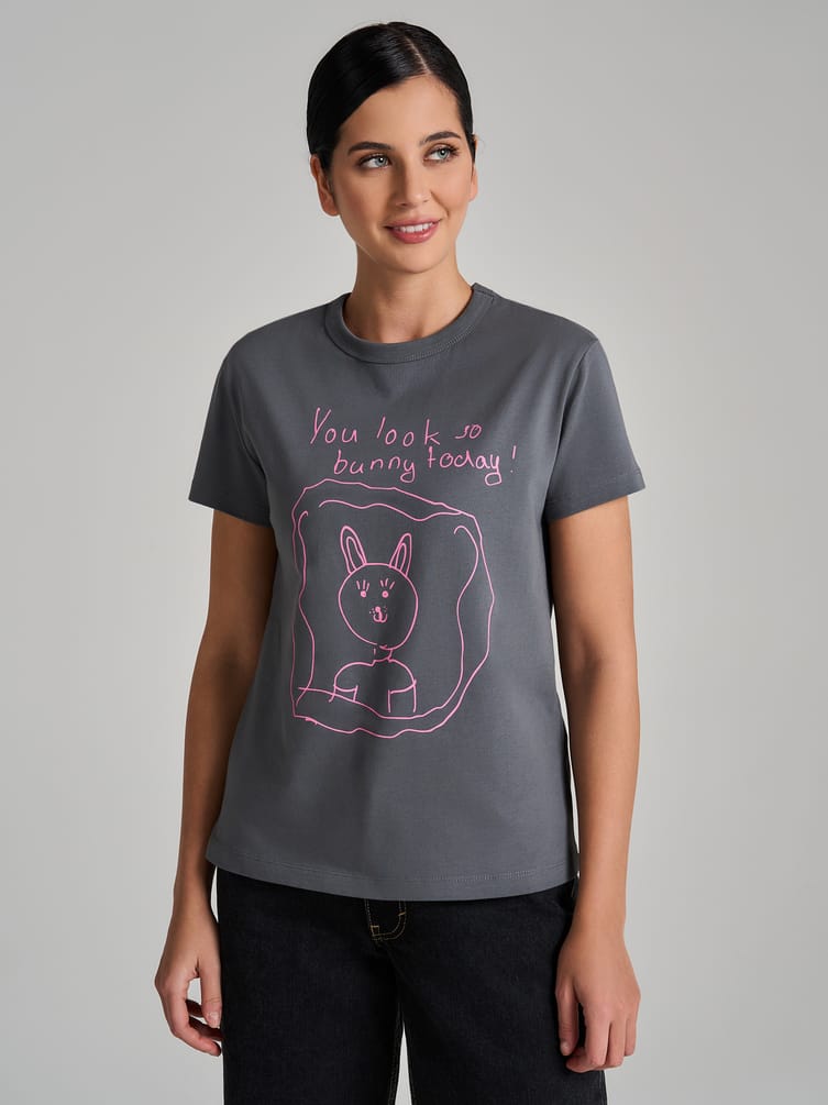 Футболка из хлопка с принтом