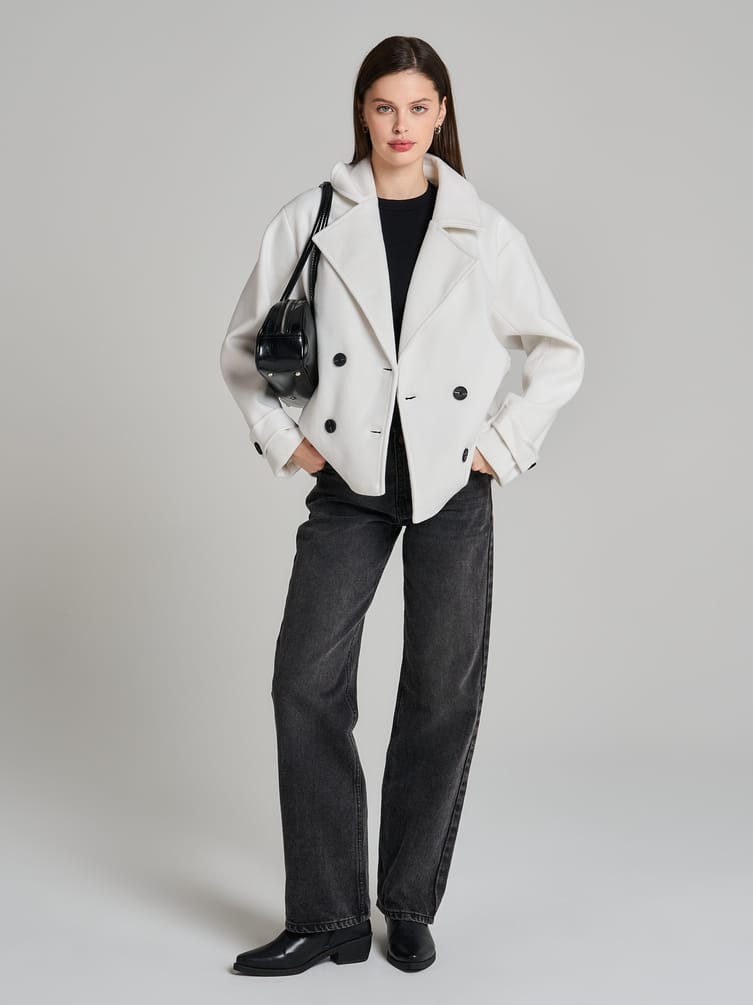 Пальто демисезонное двубортное