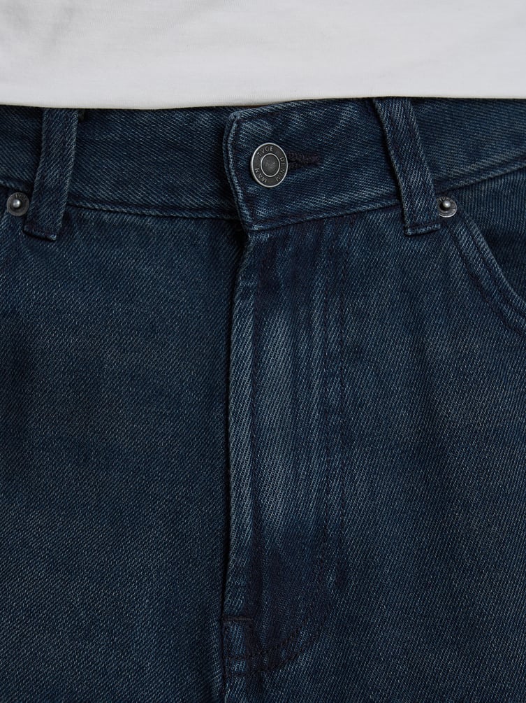 Джинсы багги широкие с вареный эффектом