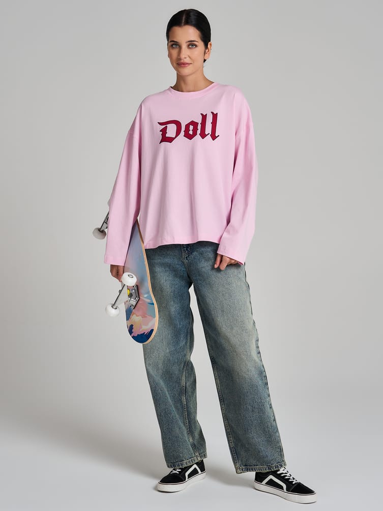 Лонгслив оверсайз с надписью