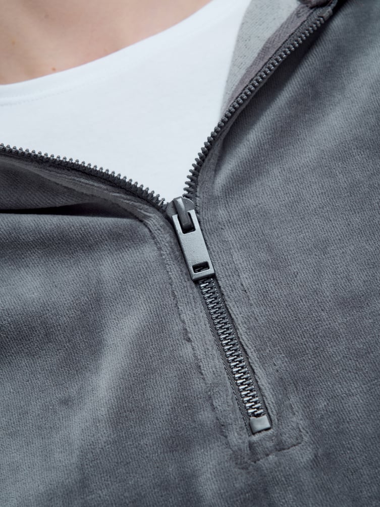 Домашняя вельветовая Half zip толстовка