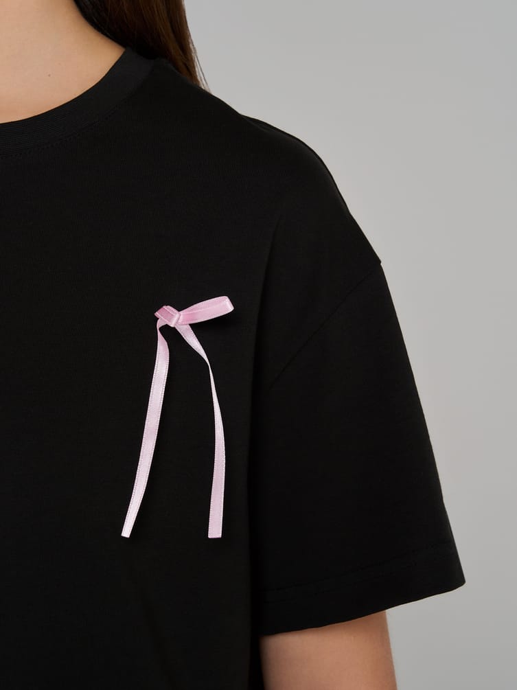 Футболка оверсайз с бантиками