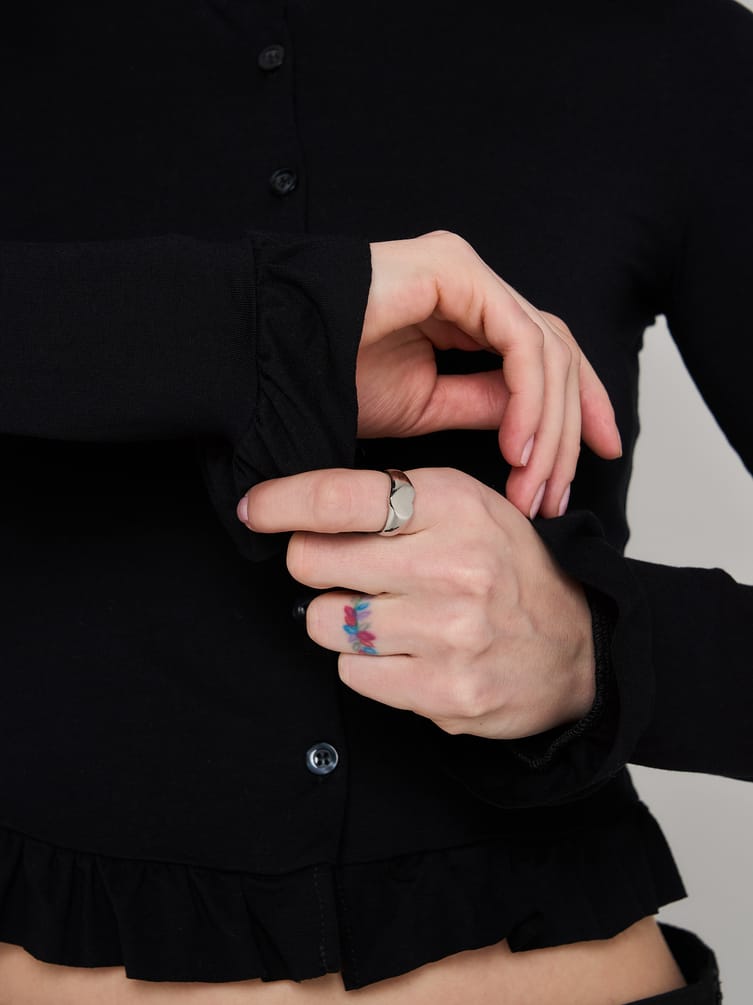 Кардиган укороченный с рюшами