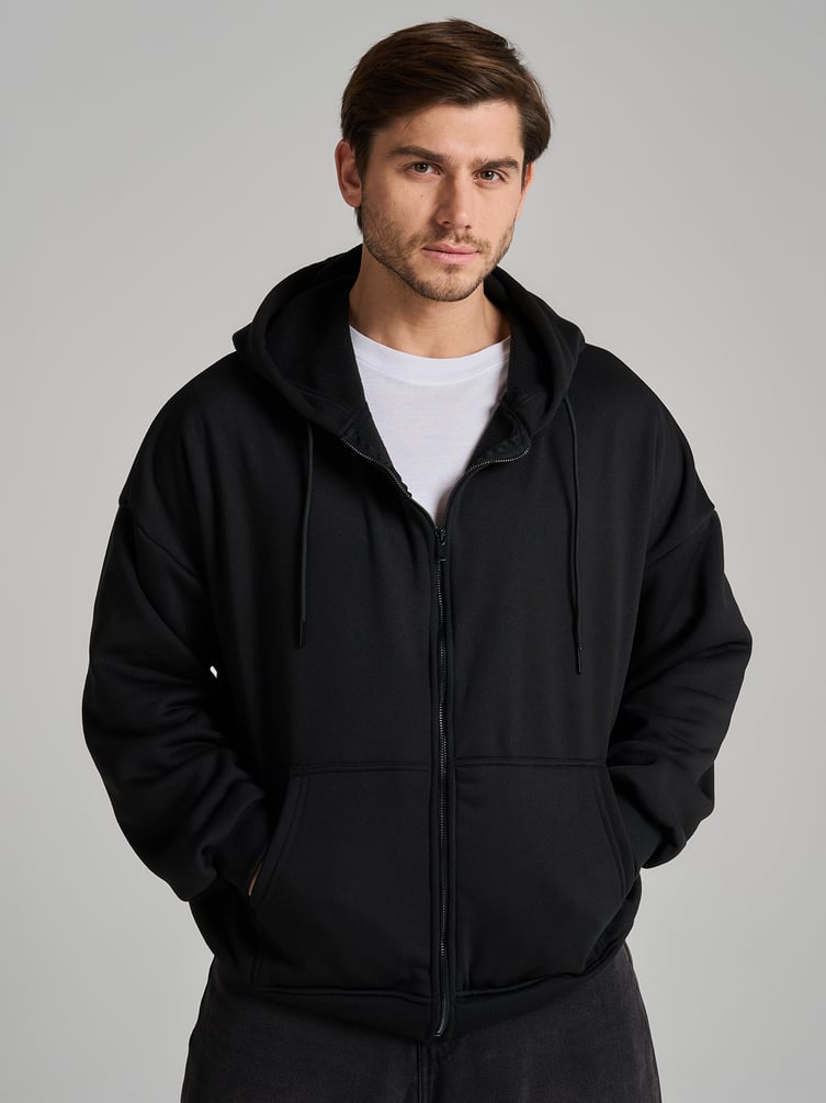 Зип худи оверсайз с флисовой подкладкой