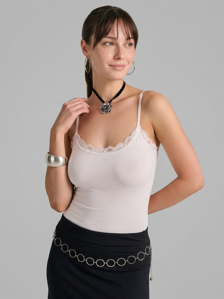 Боди-майка с кружевом