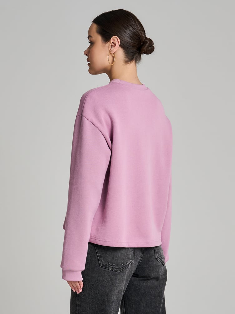 Трикотажный свитшот в рубчик