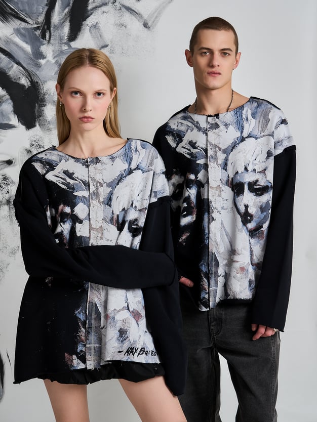 Свитшот оверсайз с принтом Макс Борисов