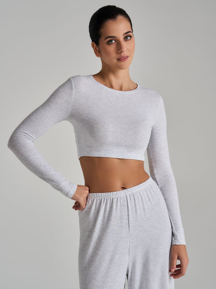 Пижама с кроп-топом и брюками