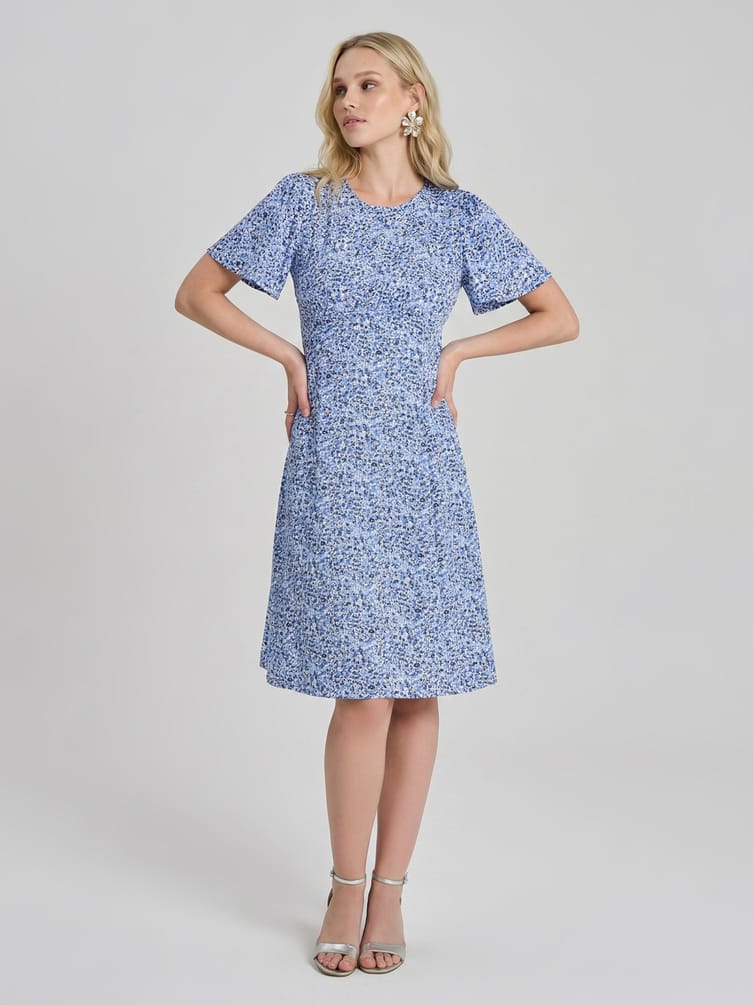 Миди платье крестьянка