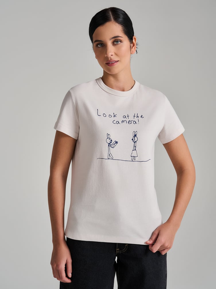 Футболка из хлопка с принтом