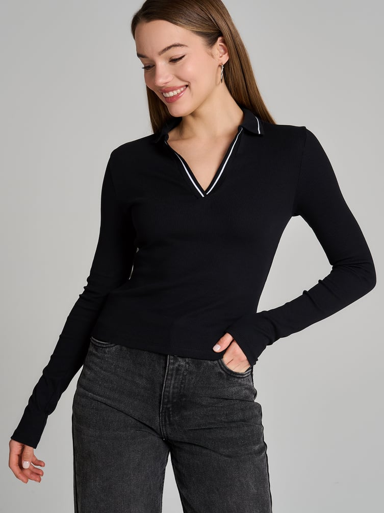 Рубашка-поло с длинным рукавом