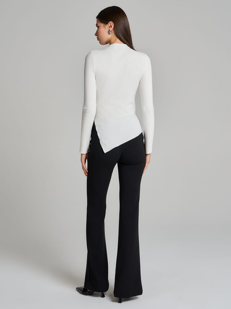 Лонгслив асимметричный в рубчик