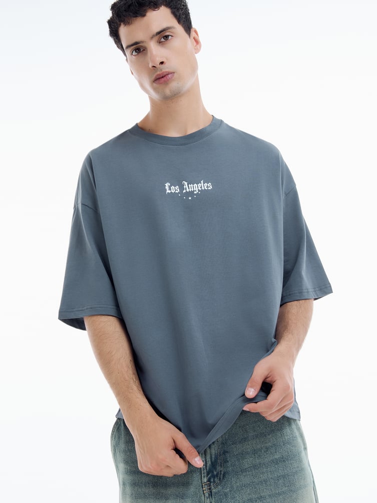 Футболка оверсайз с принтом ангелов на спине