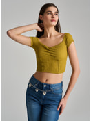 Кроп-топ из жатой ткани