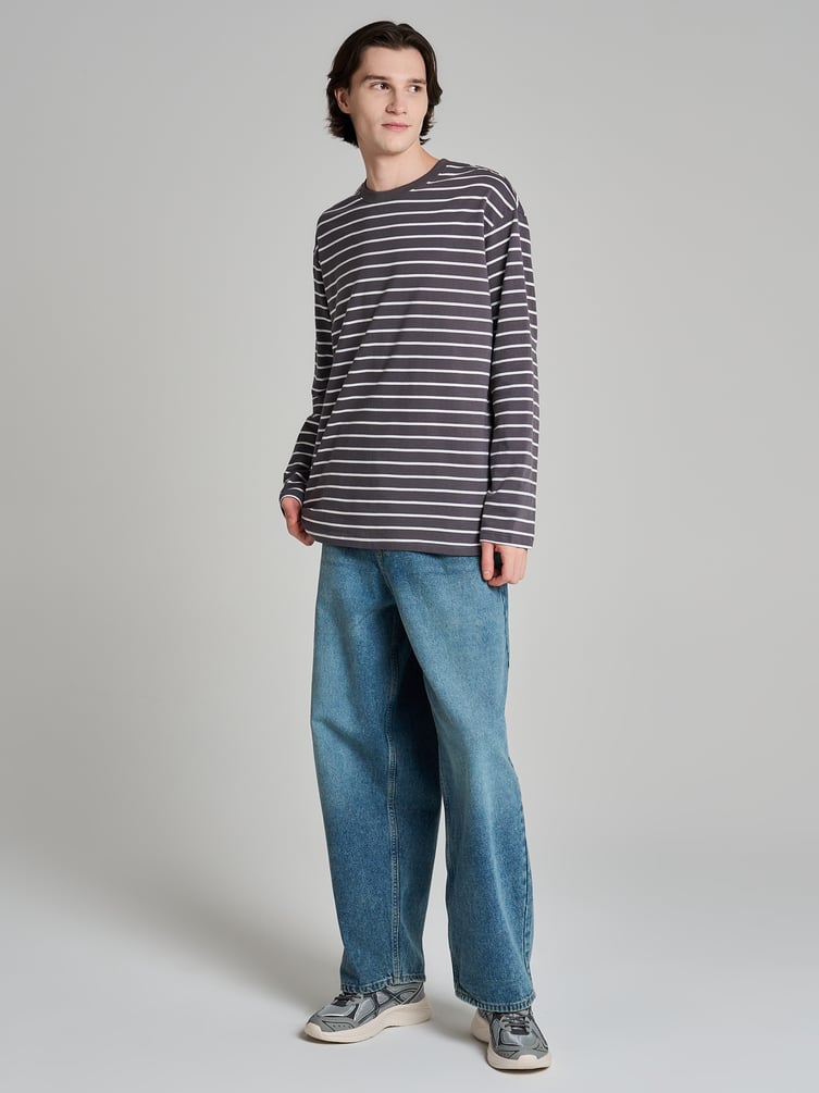 Полосатый лонгслив оверсайз