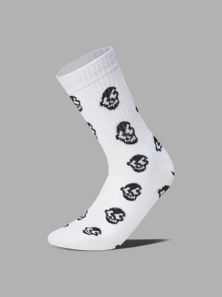 Носки - 3 пары высокие с принтом черепа