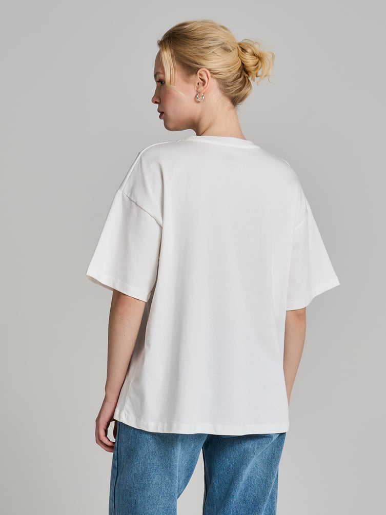 Футболка из хлопка с принтом кошки