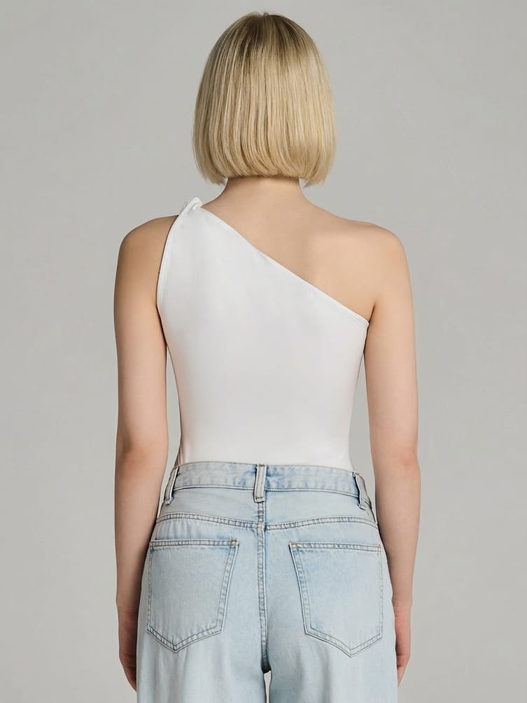 Боди нарядное с лямкой на одно плечо