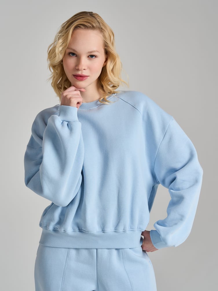 Укороченная толстовка тёплая с начёсом