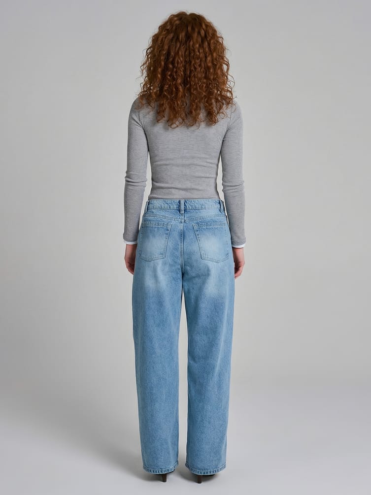 Джинсы Baggy с винтажной стиркой