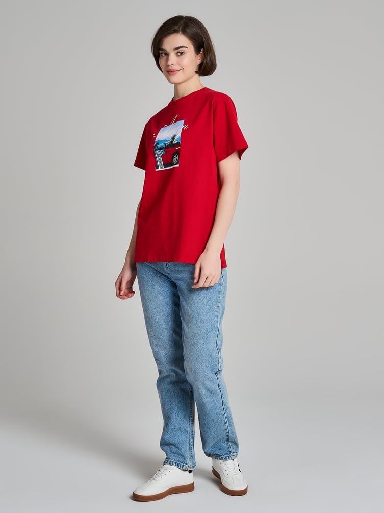 Футболка оверсайз с принтом