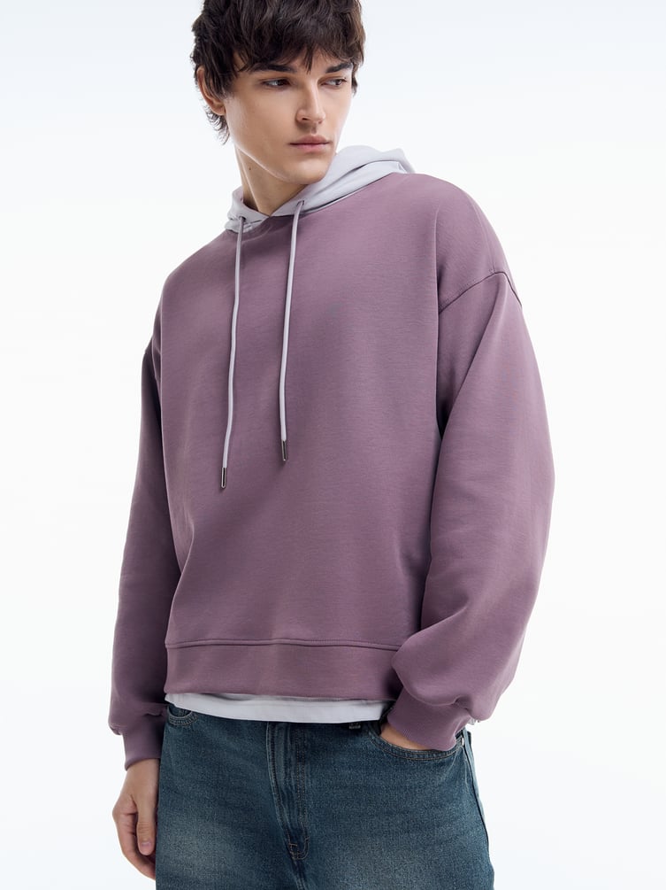 Худи оверсайз с контрастным капюшоном