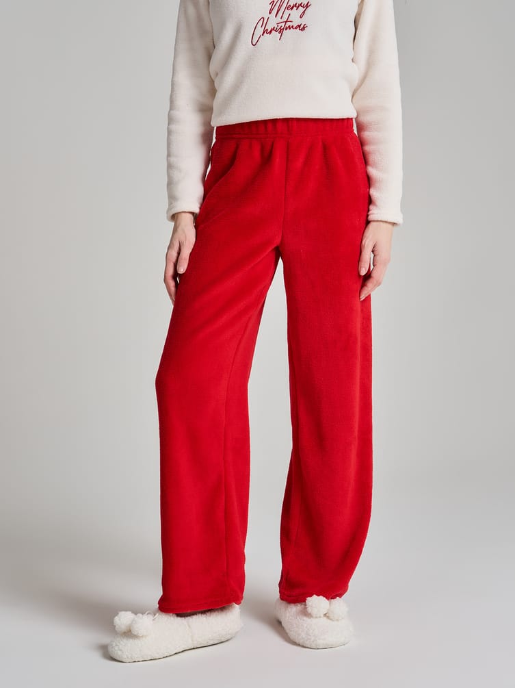 Пижама плюшевая новогодняя с брюками