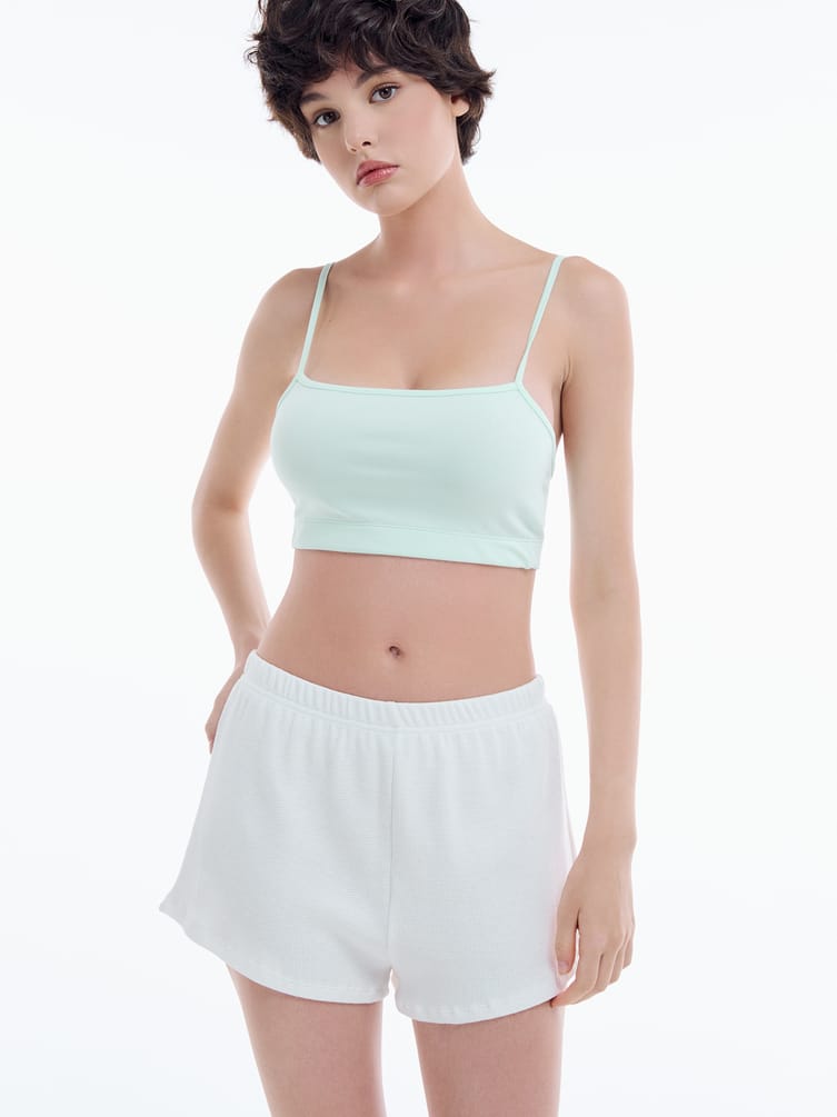 Хлопковая пижама тройка с кофтой топом и шортами