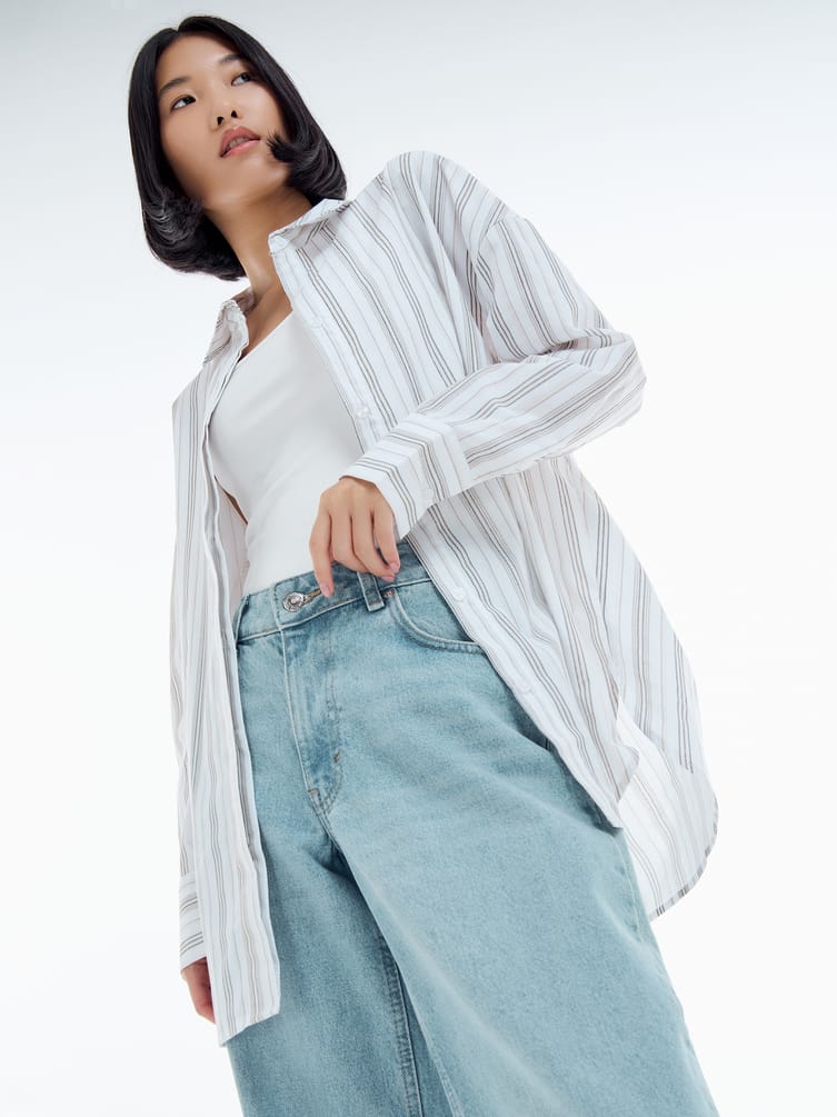 Рубашка оверсайз в полоску