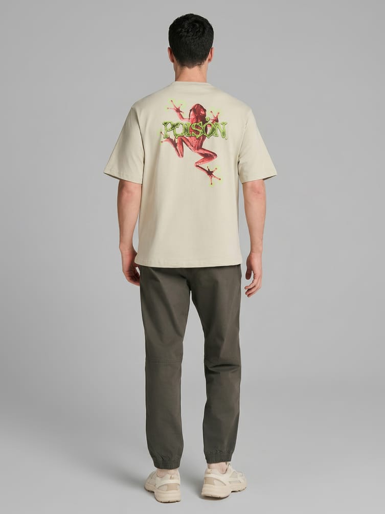 Футболка из хлопка с принтом на спине