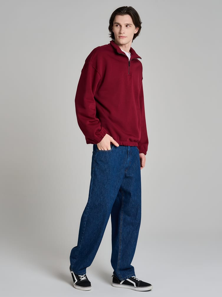 Утепленная толстовка с высоким горлом и начесом