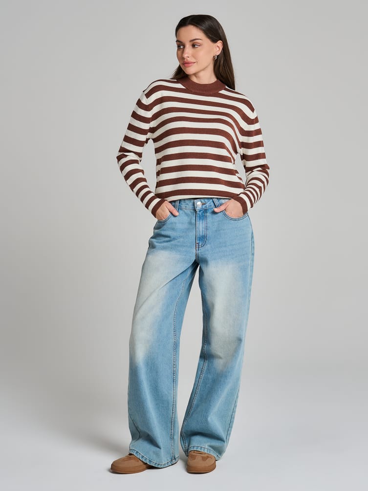 Джемпер трикотажный в полоску