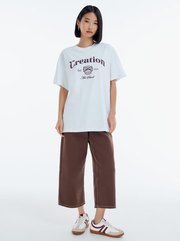 Футболка оверсайз из хлопка с надписью